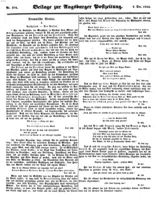 Augsburger Postzeitung Samstag 2. Dezember 1854