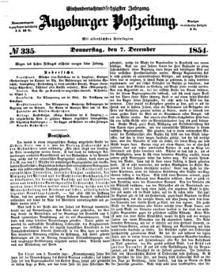 Augsburger Postzeitung Donnerstag 7. Dezember 1854