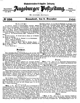 Augsburger Postzeitung Samstag 9. Dezember 1854