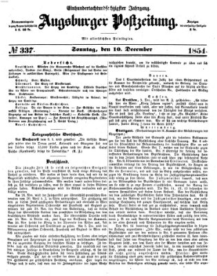 Augsburger Postzeitung Sonntag 10. Dezember 1854