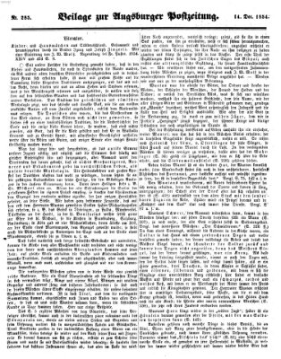 Augsburger Postzeitung Donnerstag 14. Dezember 1854