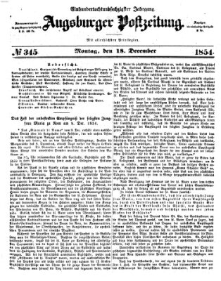 Augsburger Postzeitung Montag 18. Dezember 1854