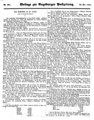 Augsburger Postzeitung Mittwoch 20. Dezember 1854