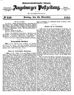 Augsburger Postzeitung Freitag 22. Dezember 1854