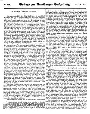 Augsburger Postzeitung Samstag 23. Dezember 1854