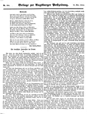 Augsburger Postzeitung Sonntag 24. Dezember 1854