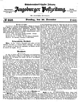 Augsburger Postzeitung Dienstag 26. Dezember 1854