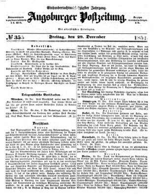 Augsburger Postzeitung Freitag 29. Dezember 1854