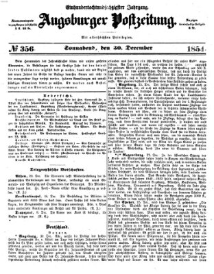 Augsburger Postzeitung Samstag 30. Dezember 1854