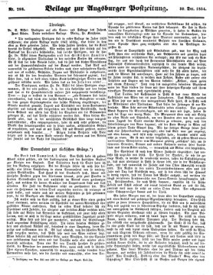 Augsburger Postzeitung Samstag 30. Dezember 1854