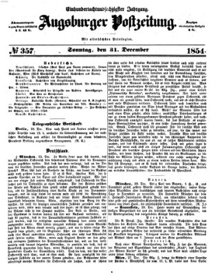 Augsburger Postzeitung Sonntag 31. Dezember 1854