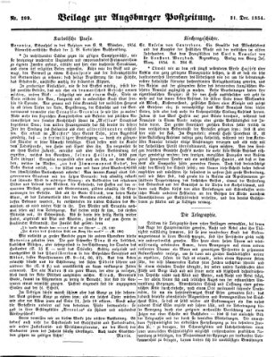 Augsburger Postzeitung Sonntag 31. Dezember 1854