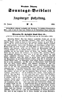 Augsburger Postzeitung. Sonntags-Beiblatt (Augsburger Postzeitung) Sonntag 15. Januar 1854