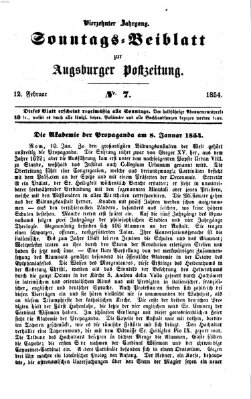 Augsburger Postzeitung. Sonntags-Beiblatt (Augsburger Postzeitung) Sonntag 12. Februar 1854