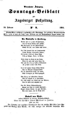 Augsburger Postzeitung. Sonntags-Beiblatt (Augsburger Postzeitung) Sonntag 19. Februar 1854