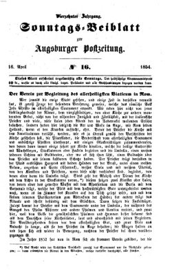 Augsburger Postzeitung. Sonntags-Beiblatt (Augsburger Postzeitung) Sonntag 16. April 1854