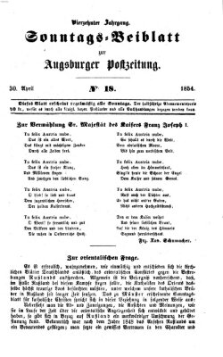 Augsburger Postzeitung. Sonntags-Beiblatt (Augsburger Postzeitung) Sonntag 30. April 1854