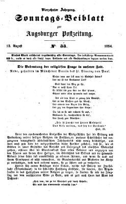 Augsburger Postzeitung. Sonntags-Beiblatt (Augsburger Postzeitung) Sonntag 13. August 1854