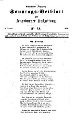 Augsburger Postzeitung. Sonntags-Beiblatt (Augsburger Postzeitung) Sonntag 8. Oktober 1854