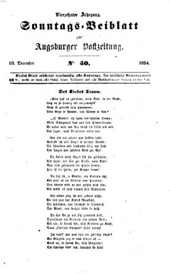 Augsburger Postzeitung. Sonntags-Beiblatt (Augsburger Postzeitung) Sonntag 10. Dezember 1854