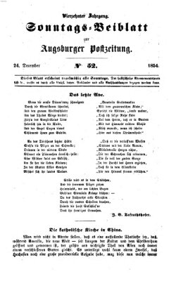 Augsburger Postzeitung. Sonntags-Beiblatt (Augsburger Postzeitung) Sonntag 24. Dezember 1854