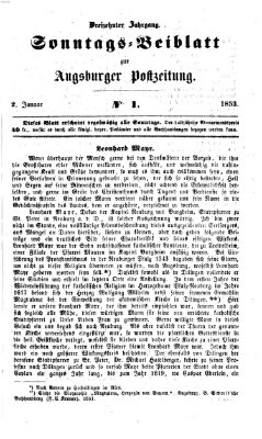 Augsburger Postzeitung. Sonntags-Beiblatt (Augsburger Postzeitung) Sonntag 2. Januar 1853