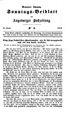 Augsburger Postzeitung. Sonntags-Beiblatt (Augsburger Postzeitung) Sonntag 23. Januar 1853