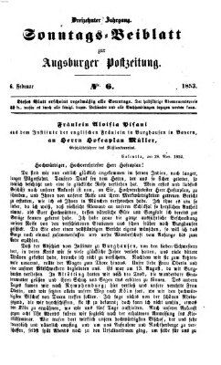 Augsburger Postzeitung. Sonntags-Beiblatt (Augsburger Postzeitung) Sonntag 6. Februar 1853