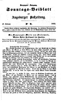 Augsburger Postzeitung. Sonntags-Beiblatt (Augsburger Postzeitung) Sonntag 27. Februar 1853