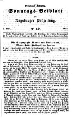 Augsburger Postzeitung. Sonntags-Beiblatt (Augsburger Postzeitung) Sonntag 6. März 1853