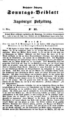 Augsburger Postzeitung. Sonntags-Beiblatt (Augsburger Postzeitung) Sonntag 13. März 1853