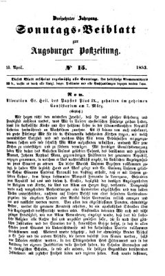 Augsburger Postzeitung. Sonntags-Beiblatt (Augsburger Postzeitung) Sonntag 10. April 1853