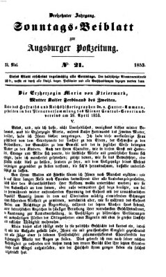 Augsburger Postzeitung. Sonntags-Beiblatt (Augsburger Postzeitung) Sonntag 22. Mai 1853