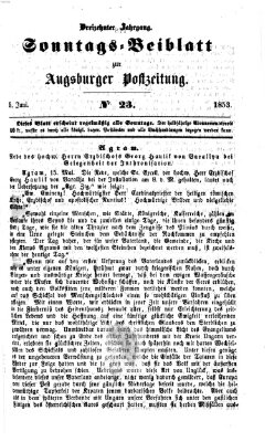 Augsburger Postzeitung. Sonntags-Beiblatt (Augsburger Postzeitung) Sonntag 5. Juni 1853