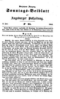 Augsburger Postzeitung. Sonntags-Beiblatt (Augsburger Postzeitung) Sonntag 12. Juni 1853