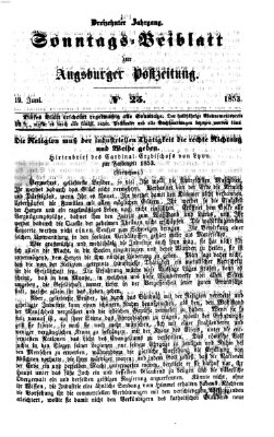 Augsburger Postzeitung. Sonntags-Beiblatt (Augsburger Postzeitung) Sonntag 19. Juni 1853