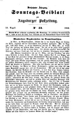 Augsburger Postzeitung. Sonntags-Beiblatt (Augsburger Postzeitung) Sonntag 21. August 1853