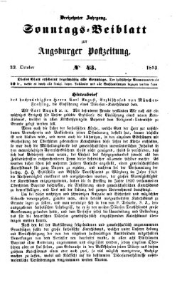 Augsburger Postzeitung. Sonntags-Beiblatt (Augsburger Postzeitung) Sonntag 23. Oktober 1853