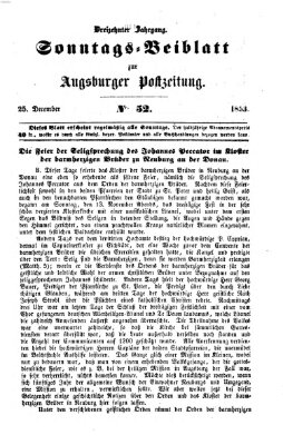 Augsburger Postzeitung. Sonntags-Beiblatt (Augsburger Postzeitung) Sonntag 25. Dezember 1853