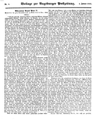 Augsburger Postzeitung Donnerstag 4. Januar 1855