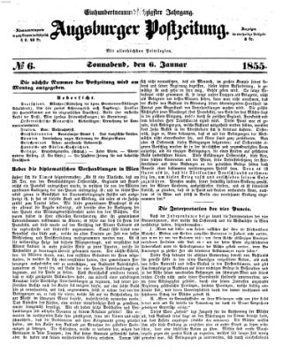 Augsburger Postzeitung Samstag 6. Januar 1855