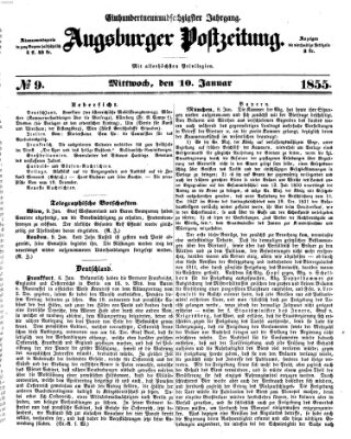 Augsburger Postzeitung Mittwoch 10. Januar 1855