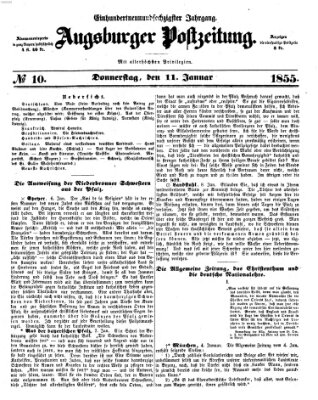 Augsburger Postzeitung Donnerstag 11. Januar 1855