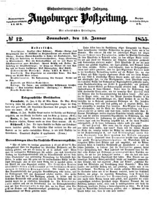 Augsburger Postzeitung Samstag 13. Januar 1855