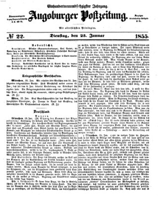 Augsburger Postzeitung Dienstag 23. Januar 1855