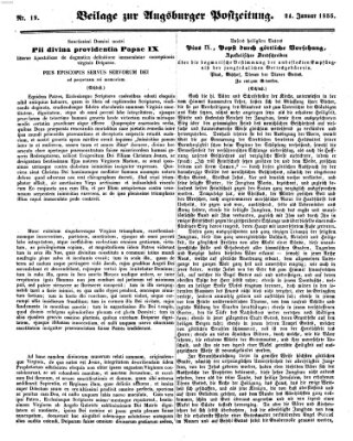 Augsburger Postzeitung Mittwoch 24. Januar 1855