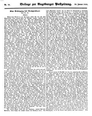 Augsburger Postzeitung Donnerstag 25. Januar 1855