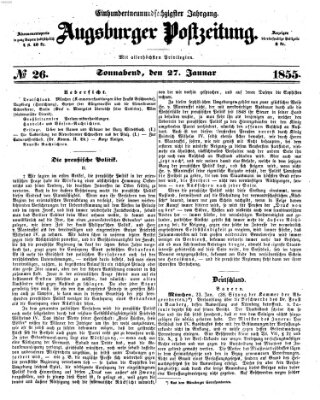 Augsburger Postzeitung Samstag 27. Januar 1855