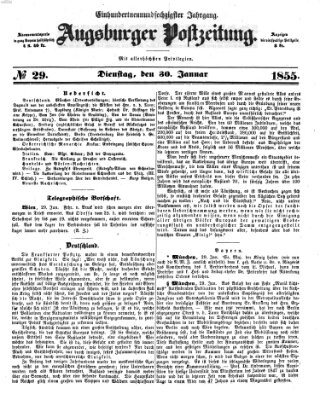 Augsburger Postzeitung Dienstag 30. Januar 1855