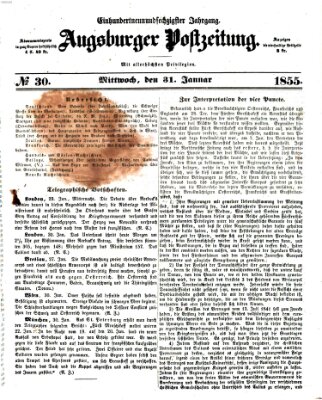 Augsburger Postzeitung Mittwoch 31. Januar 1855